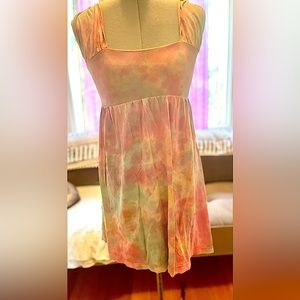 Tie dye dress with built in bra